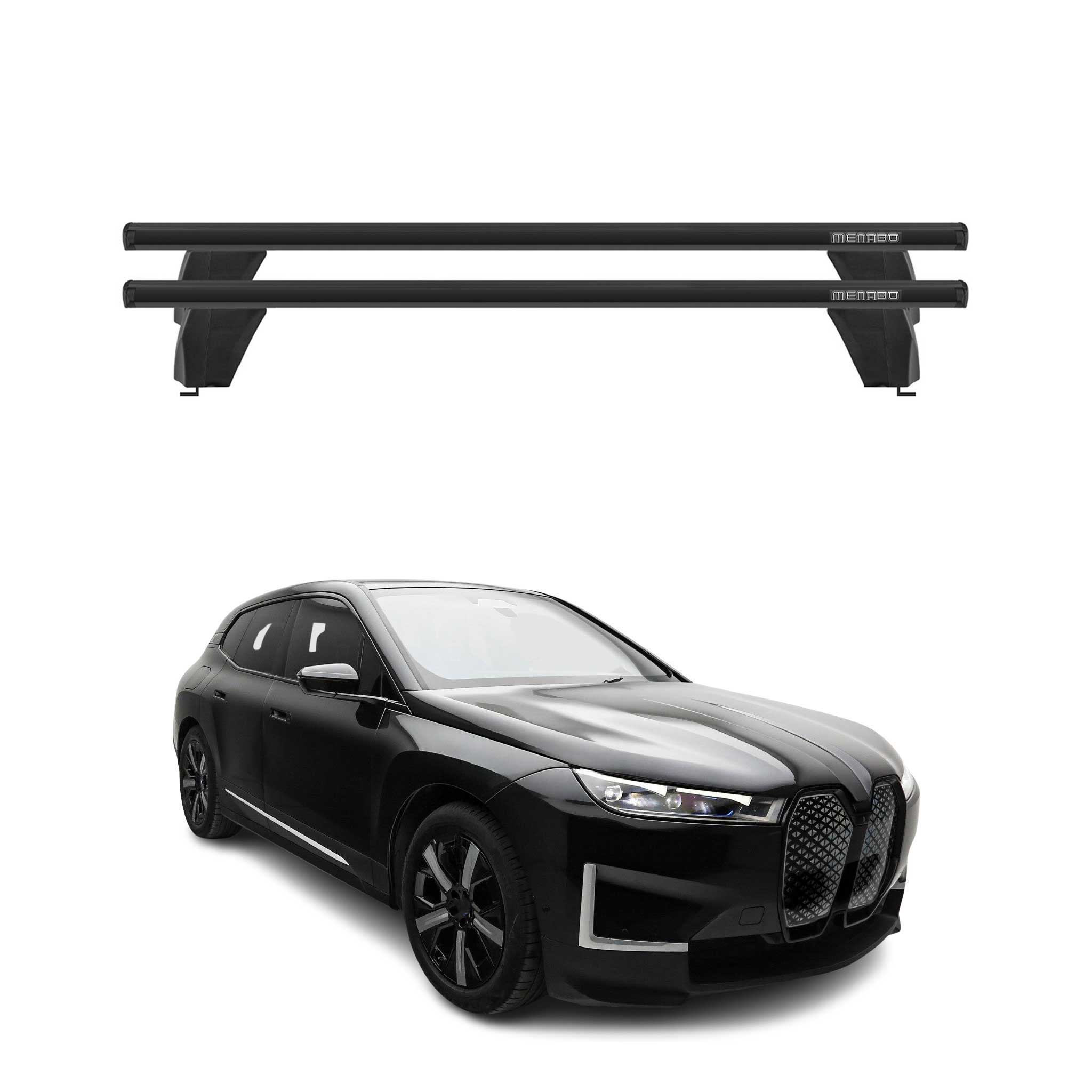 Roof Racks Cross Bars Luggage Carrier for BMW iX 2022-2025 Aluminium Black 2x