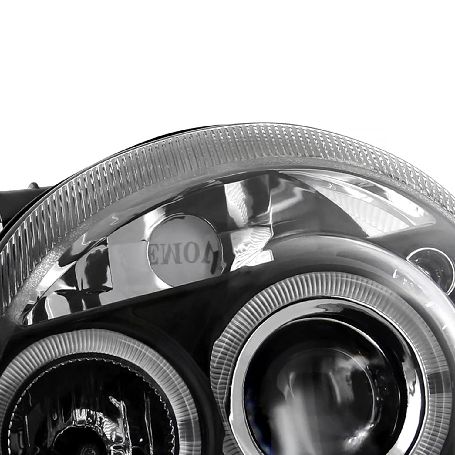 2003-2005 Dodge Neon Dual Halo Projector Headlights Matte Black/Clear Lens