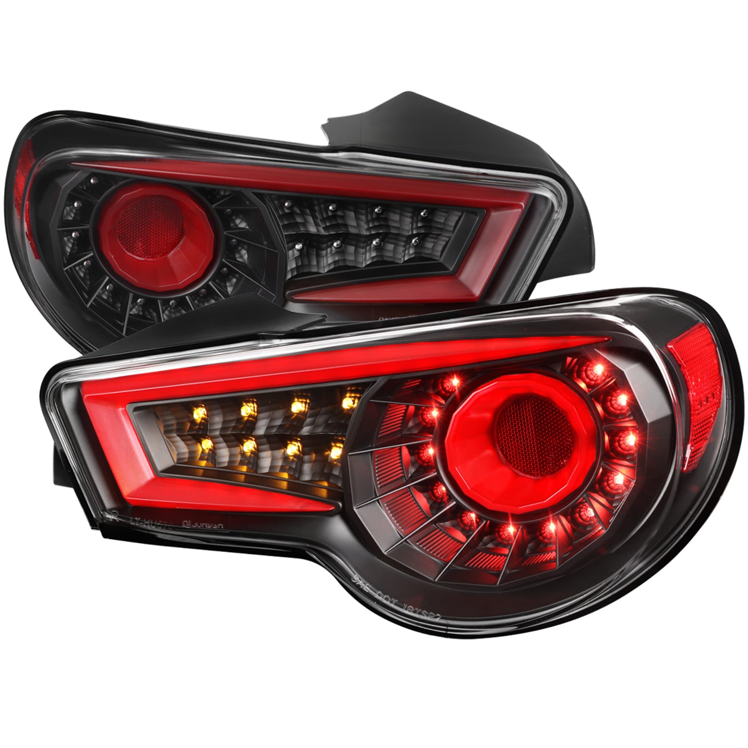2012-2016 Scion FRS/ Subaru BRZ/ Toyota 86 LED Tail Lights Satin Black/Clear