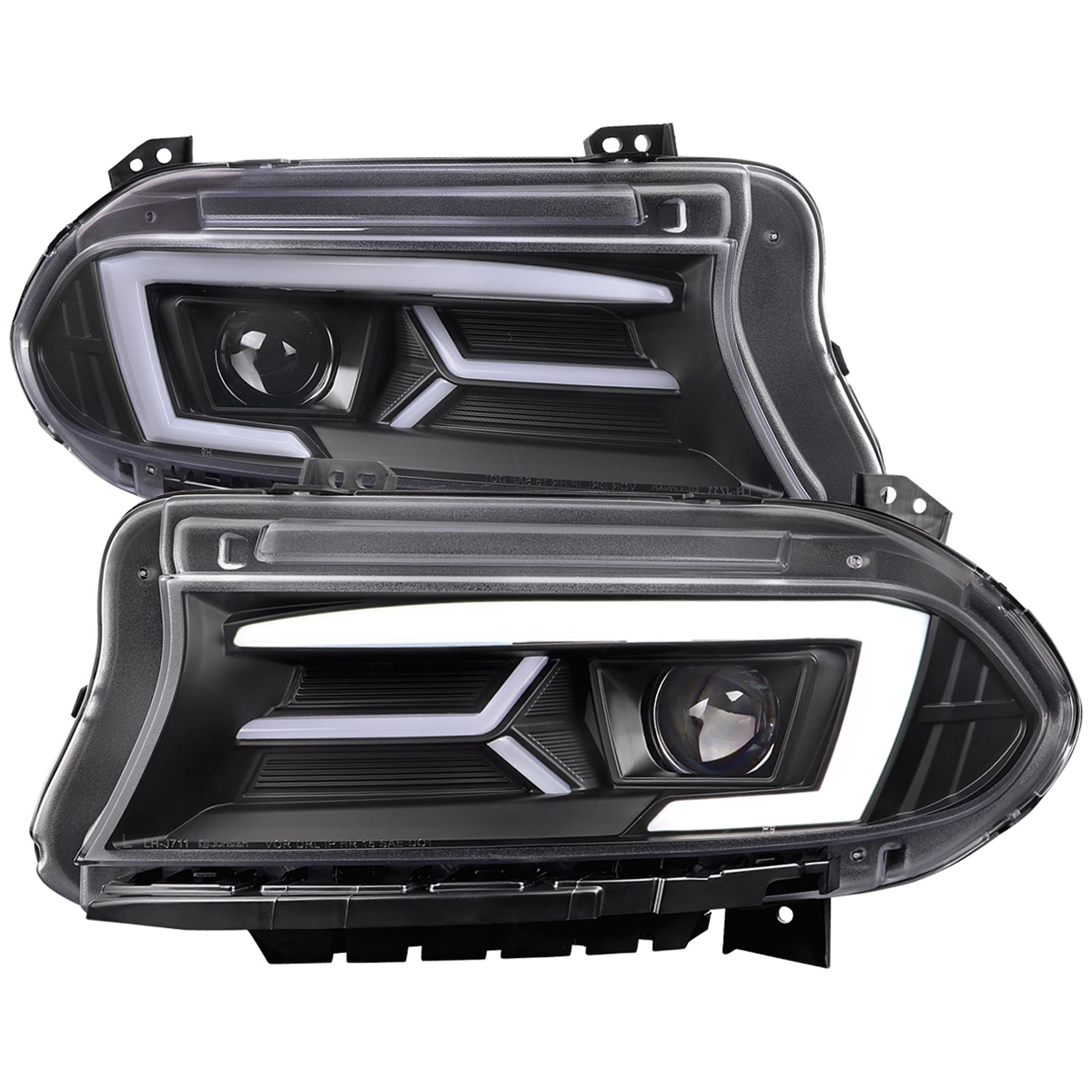 2015-2023 Dodge Charger LED Projector Headlights LED Turn Signal Black