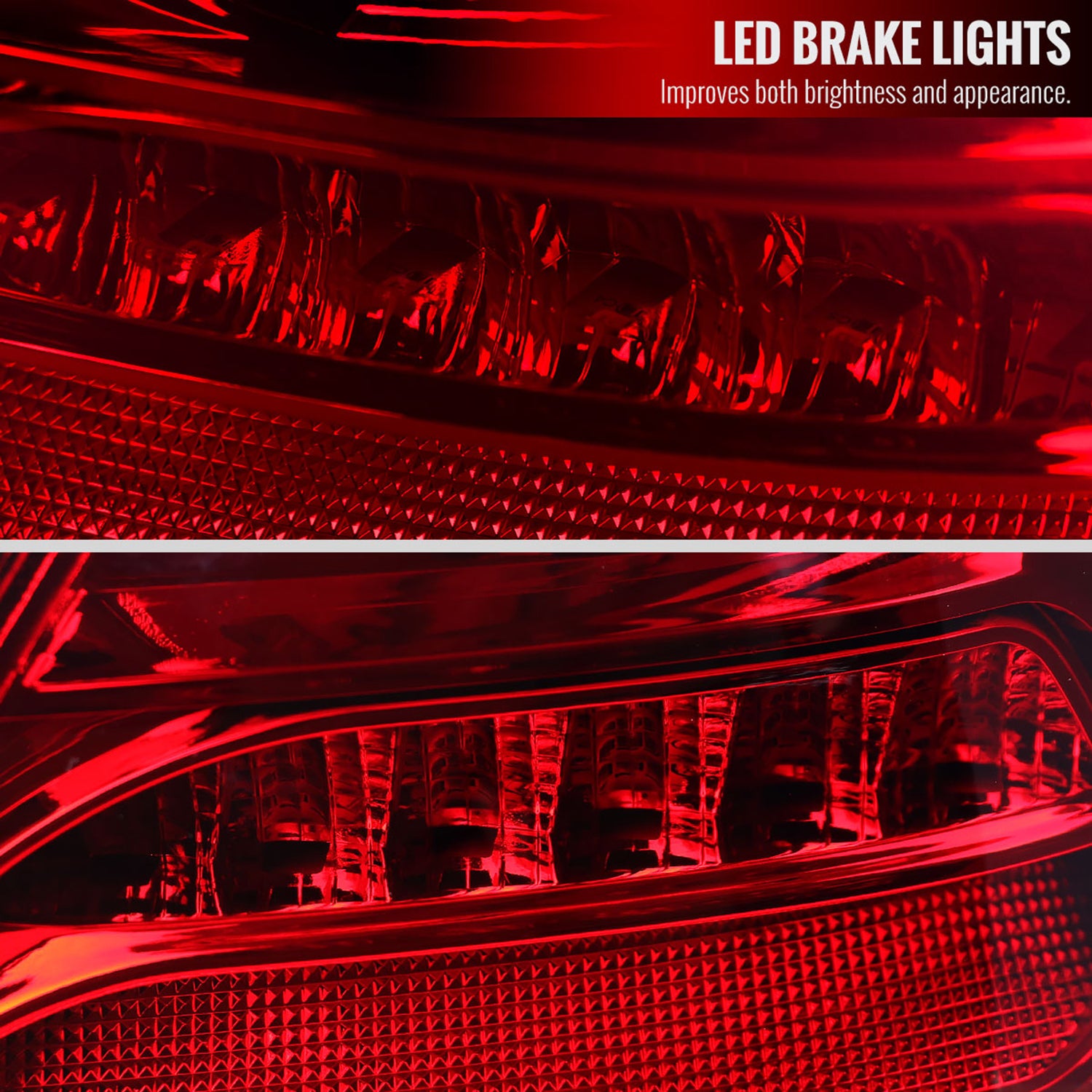 2001-2004 Mercedes Benz W203 C-Class Turn Signal LED Tail Lights Chrome/Red