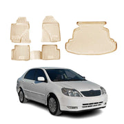 2003-2008 Toyota Corolla Floor Mats & Cargo Liner Full Set All Weather Beige