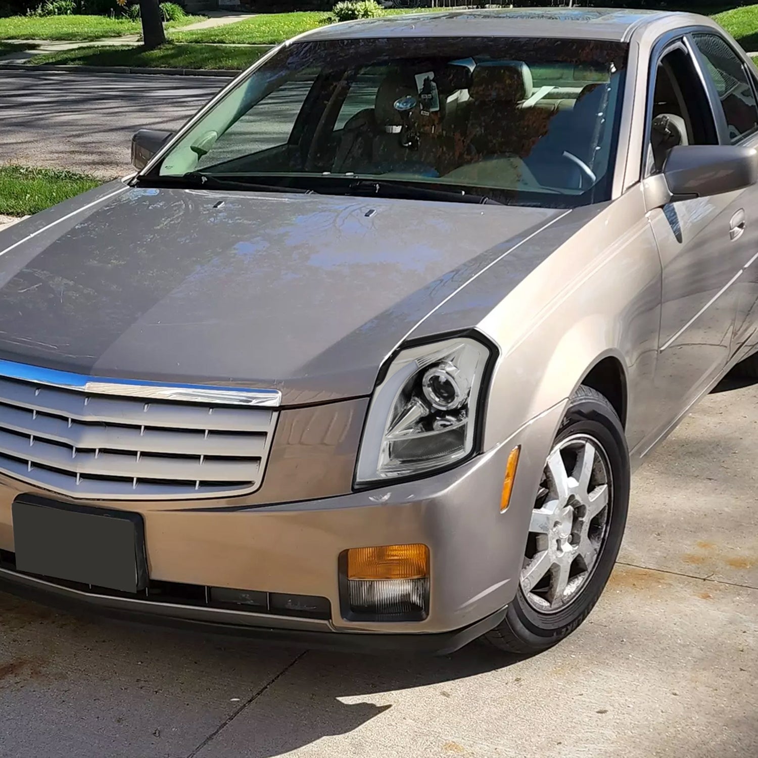 2003-2007 Cadillac CTS Halo LED Turn Signal Projector Headlights Chrome