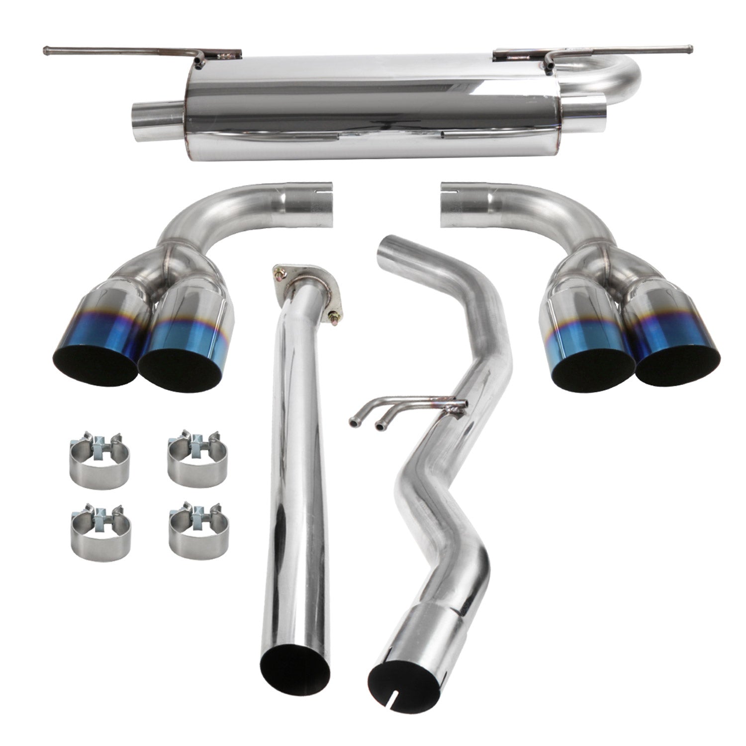 2009-2014 Hyundai Genesis Coupe 2.0T T-304 Steel Catback Exhaust Burnt Tip