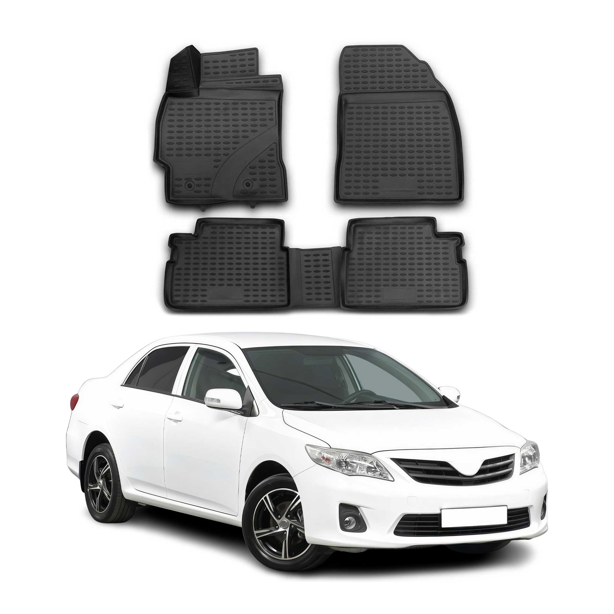 2009-2013 Toyota Corolla FWD Floor Mats Liners Full Set All Weather