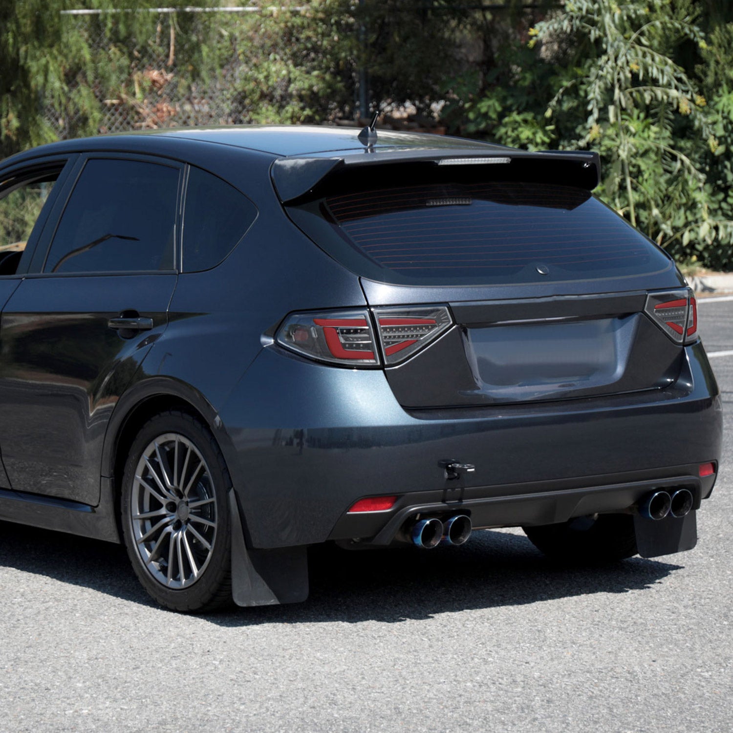 2008-2014 Subaru Impreza WRX Hatchback LED Red Tube Tail Lights Matt Black