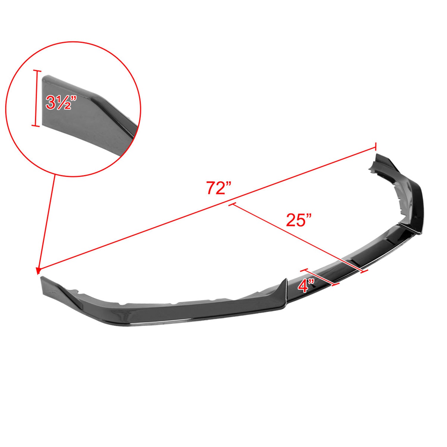 2016-2018 Nissan Altima Sedan Glossy Black 3PC Front Bumper Lip Splitter Kit