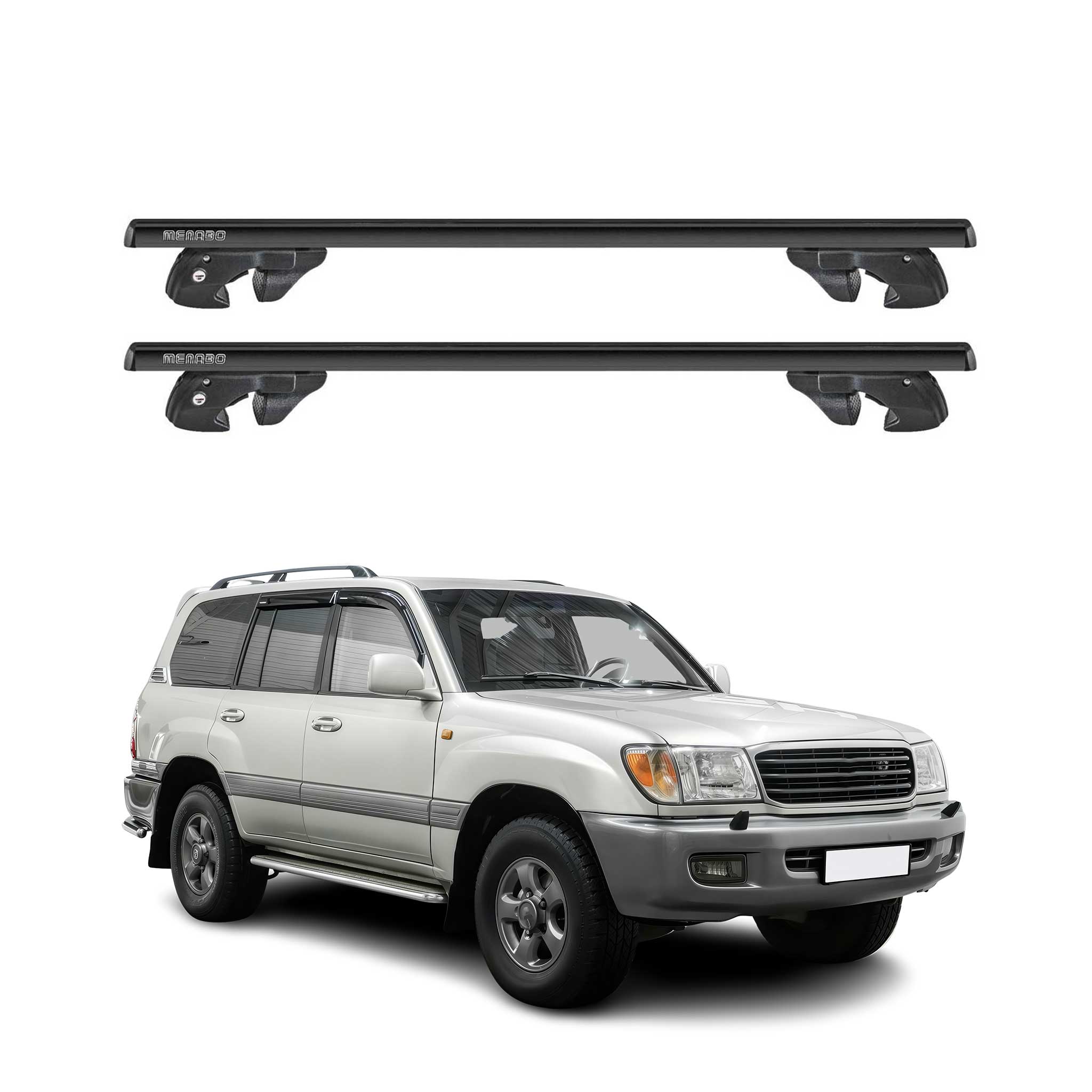 1998-2007 Toyota Land Cruiser Roof Rack Cross Bars Black