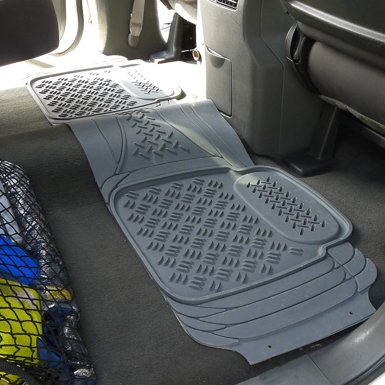 Universal fit Rubber Car Floor Mats Liner All Weather 4Pcs Gray
