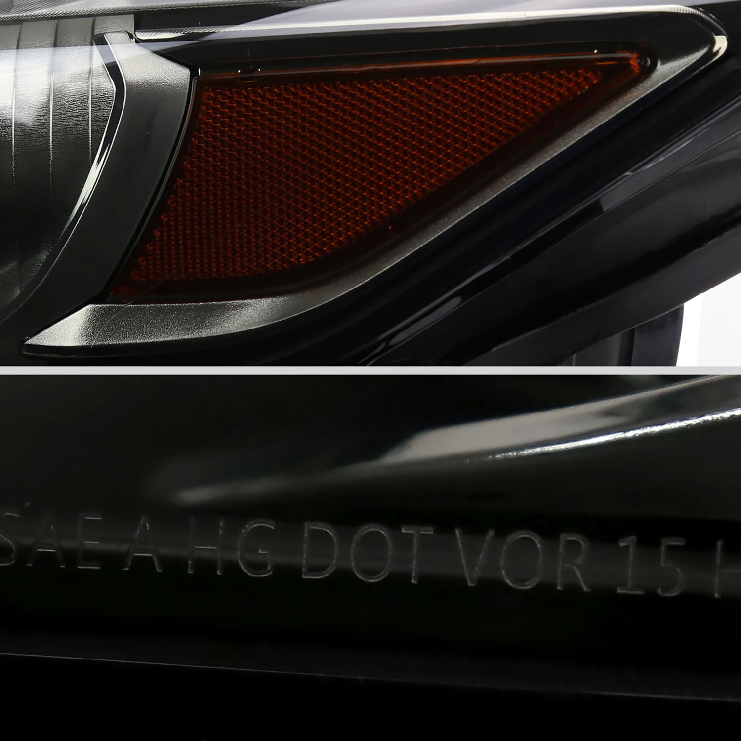 2015-2017 Ford Mustang / 18-2020 Shelby Strip LED Xenon HID Headlights Smoke
