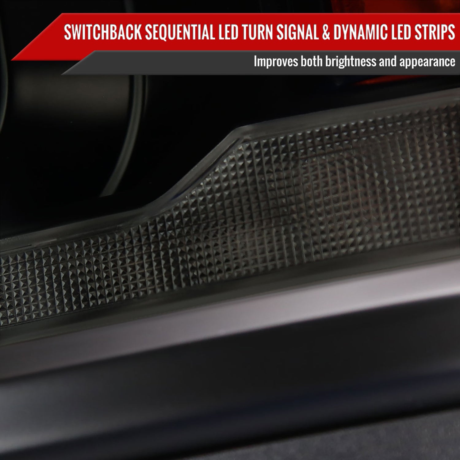 2014-2015 Chevy Silverado 1500 LED Bar Projector Headlights Smoke/Smoke Trim