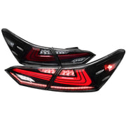 2018-2022 Toyota Camry LED Tail Lights Sequential Signal Lamps Jet Black/Clear