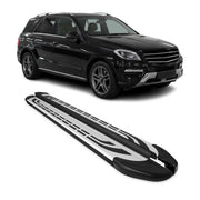 2012-2015 Mercedes ML Class W166 Running Boards Side Steps Silver & Black
