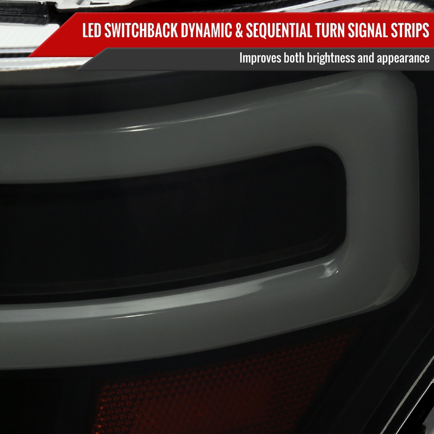 2009-2014 Ford F-150 Sequential LED Turn Signal Projector Headlights Smoke