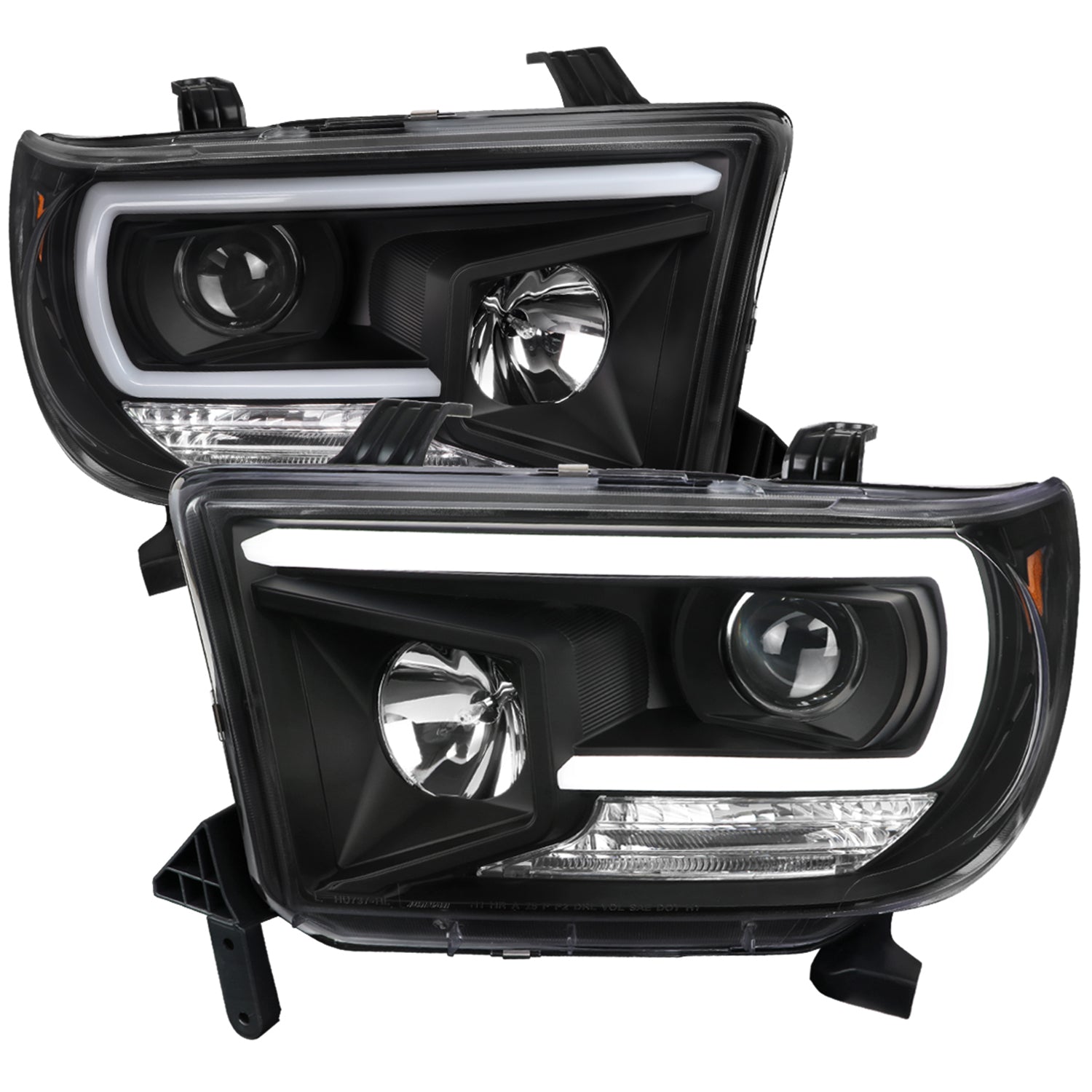 2007-2013 Toyota Tundra/ 2008-2017 Sequoia LED C-Bar Projector Headlights Black