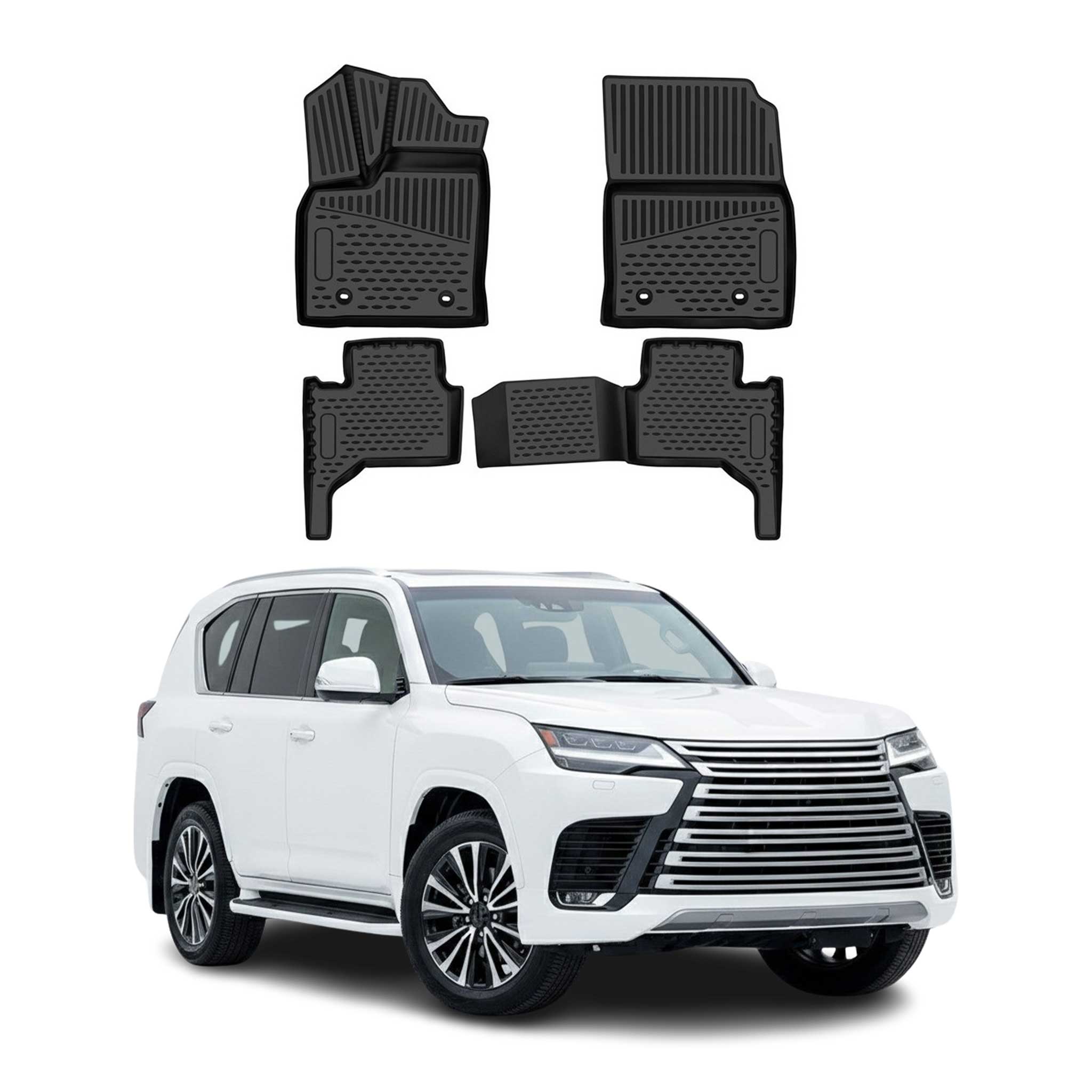 OMAC Floor Mats Liner for Lexus LX600 IV 2022-2026 1.Row Rubber TPE Black