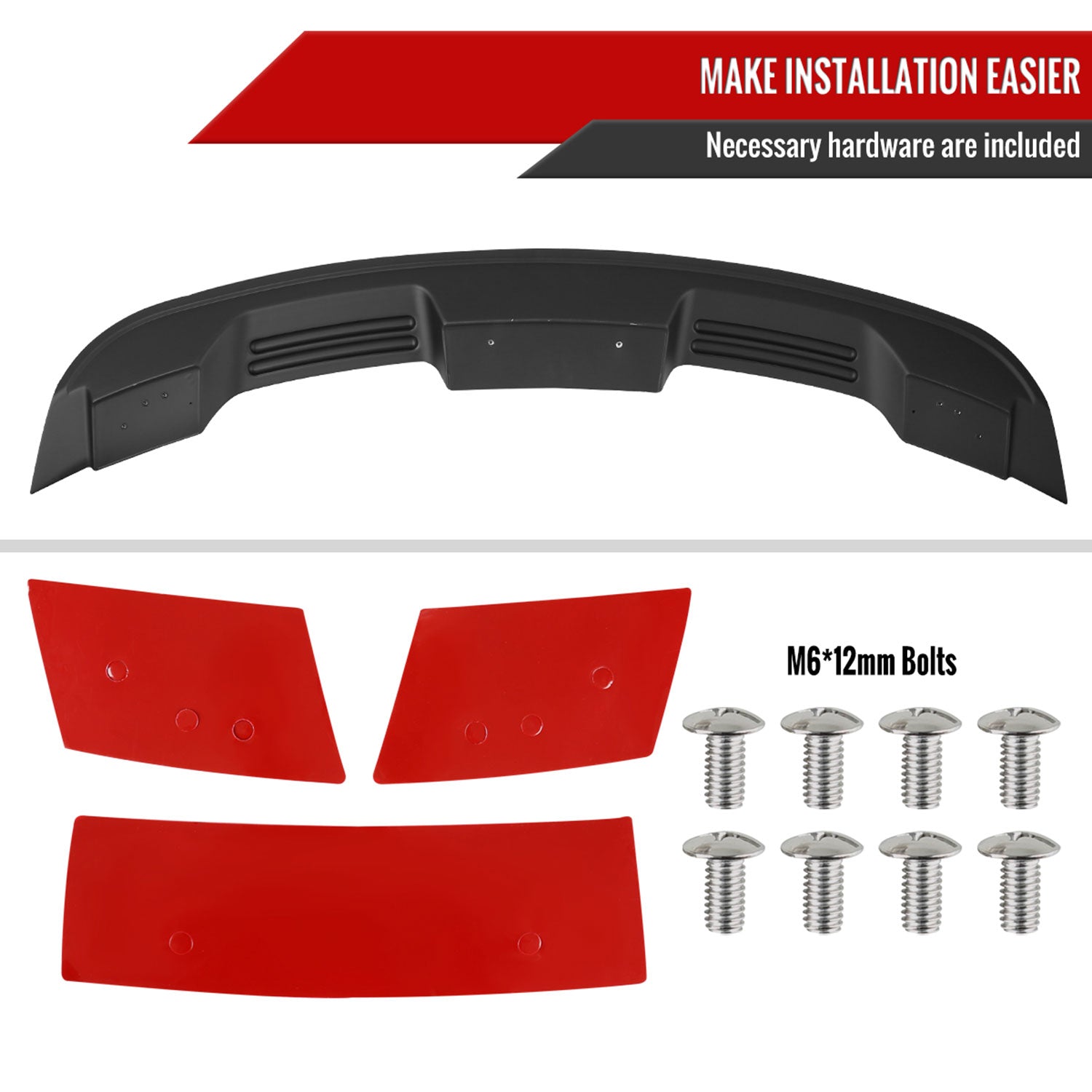 2015-2022 Ford Mustang Matte Black ABS GT500 Style Rear Spoiler