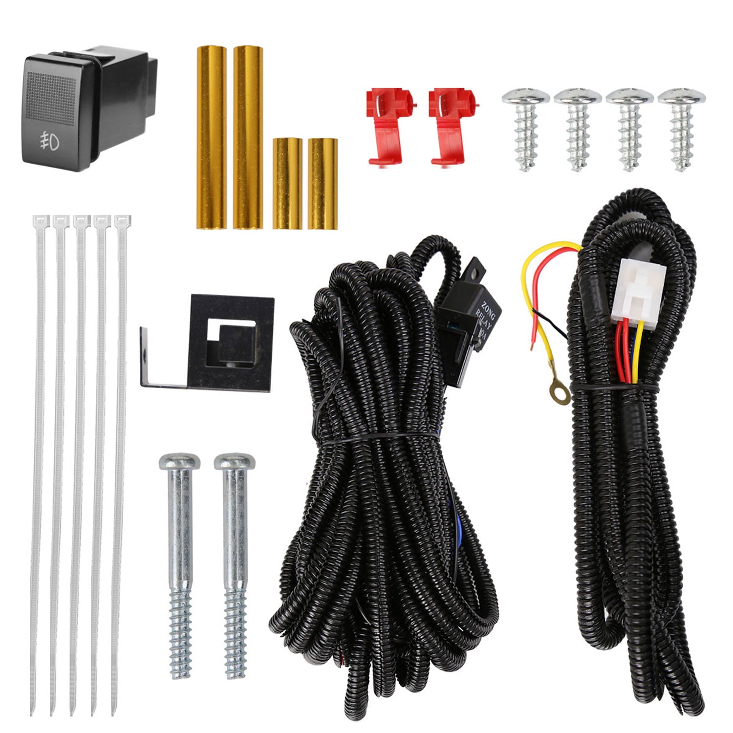 2003-2005 Mazda 6 Sedan H3 Halo Ring Fog Lights Kit Chrome/Clear Lens