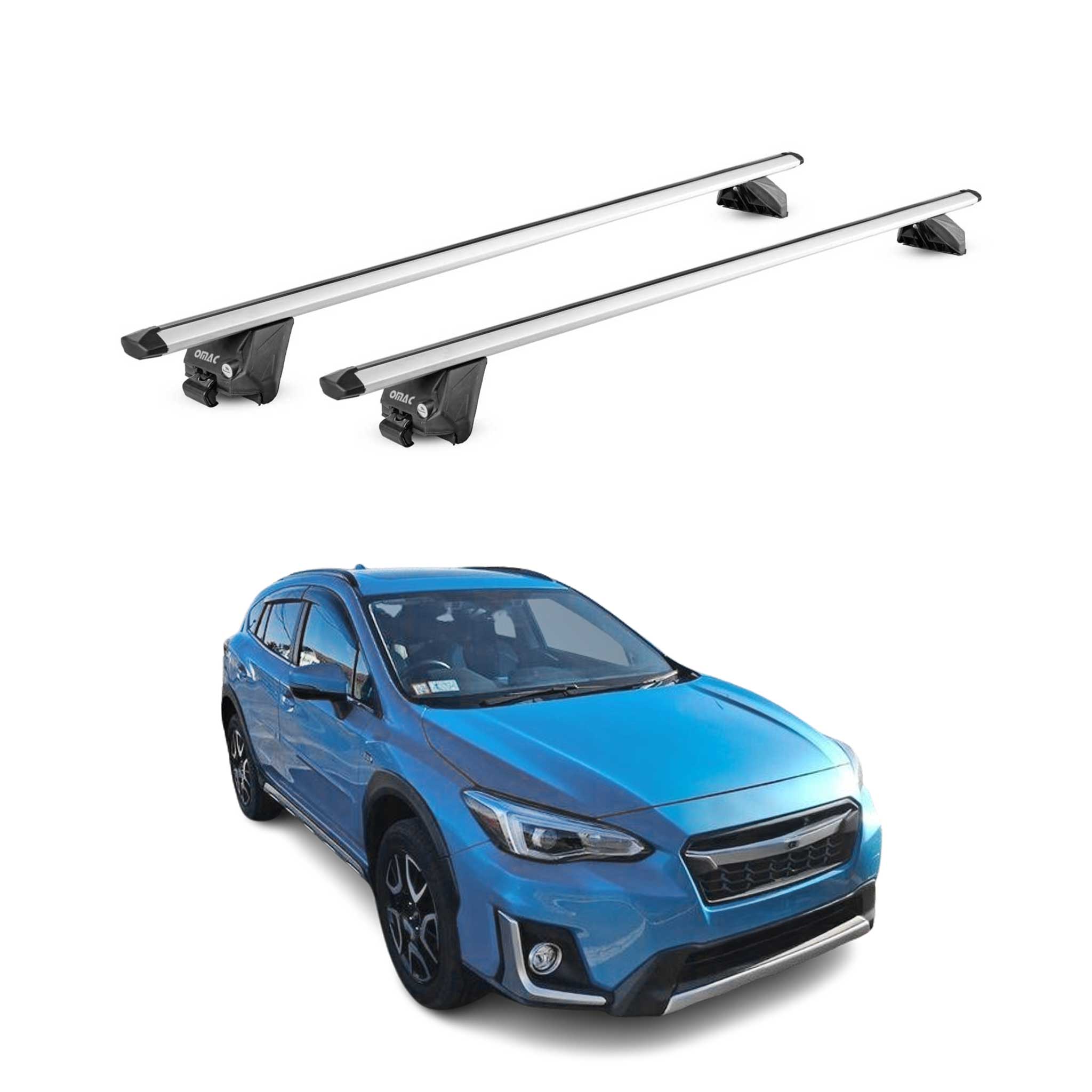 2019-2024 Subaru Crosstrek Hybrid Roof Rack Cross Bars Silver