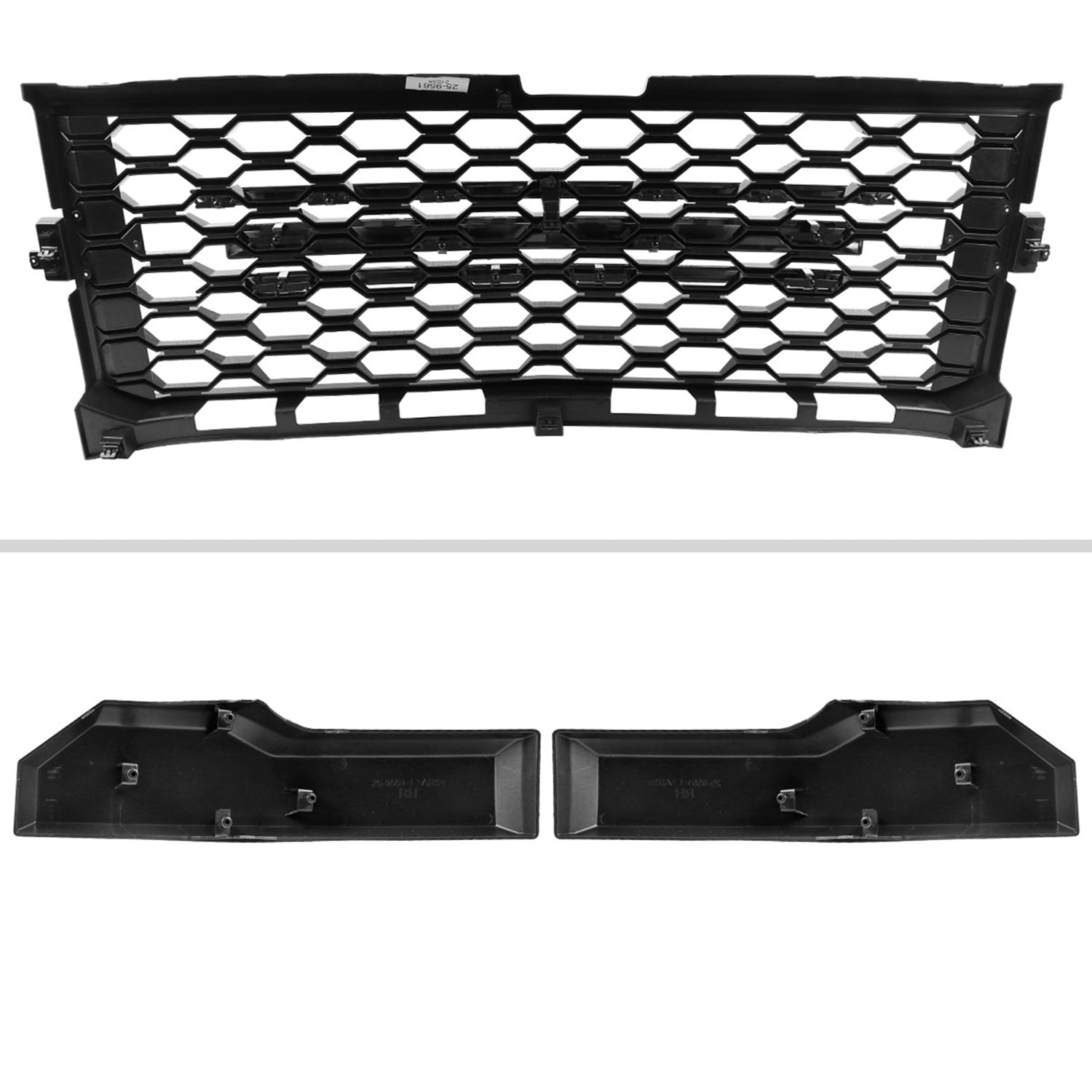 2019-2022 Chevrolet Silverado 1500 WT Glossy Black Honeycomb Hood Grille
