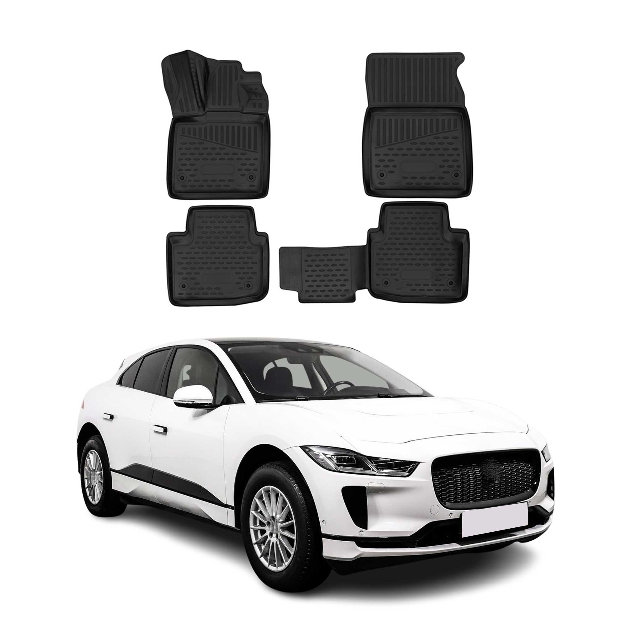 2019-2025 Jaguar I-Pace Floor Mats Liners Full Set All Weather Black
