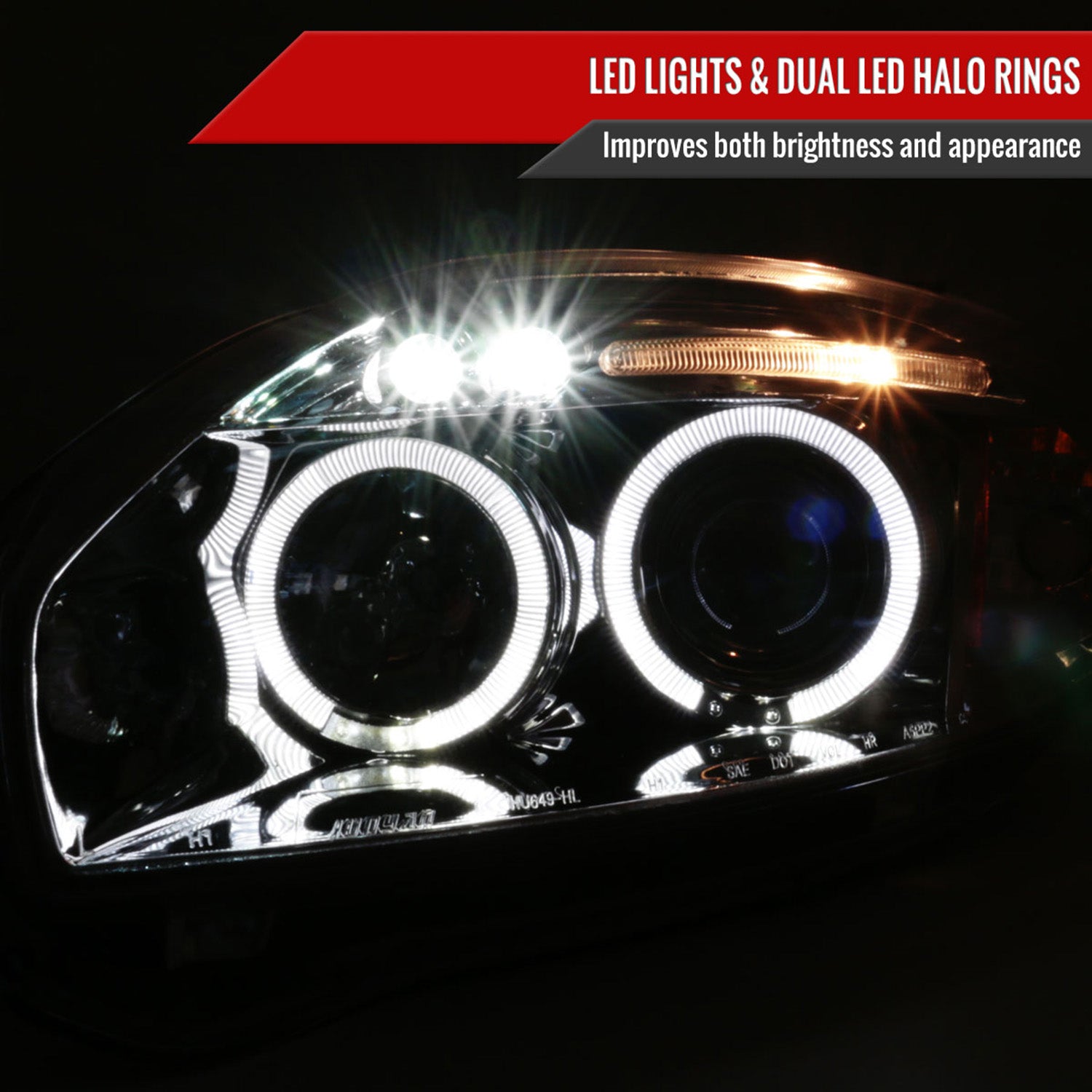 2006-2011 Mitsubishi Eclipse Dual Halo Projector Headlights Chrome/Clear Lens
