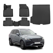 2016-2026 Volvo XC90 Floor Mats & Cargo Liner Full Set All Weather Black