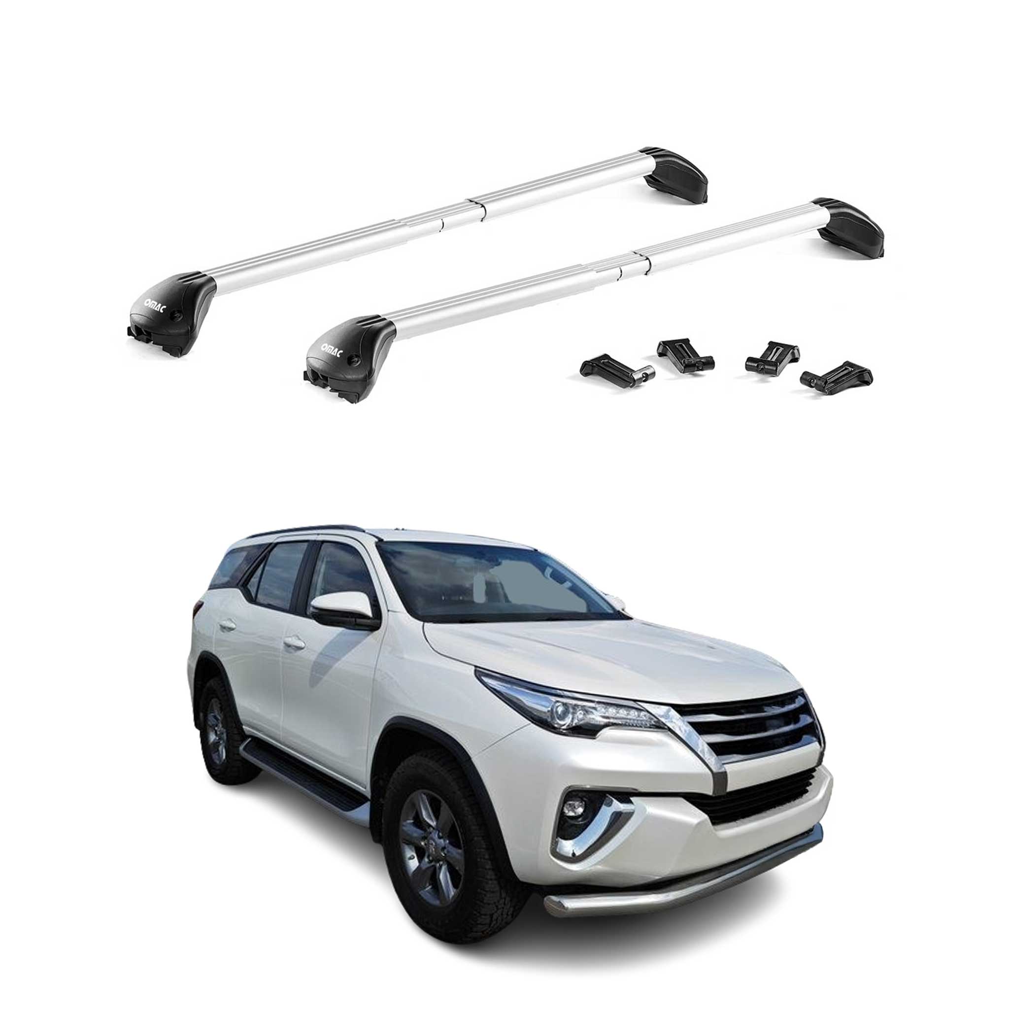 2015-2023 Toyota Fortuner Roof Rack Cross Bars Black Carrier 2 Pcs