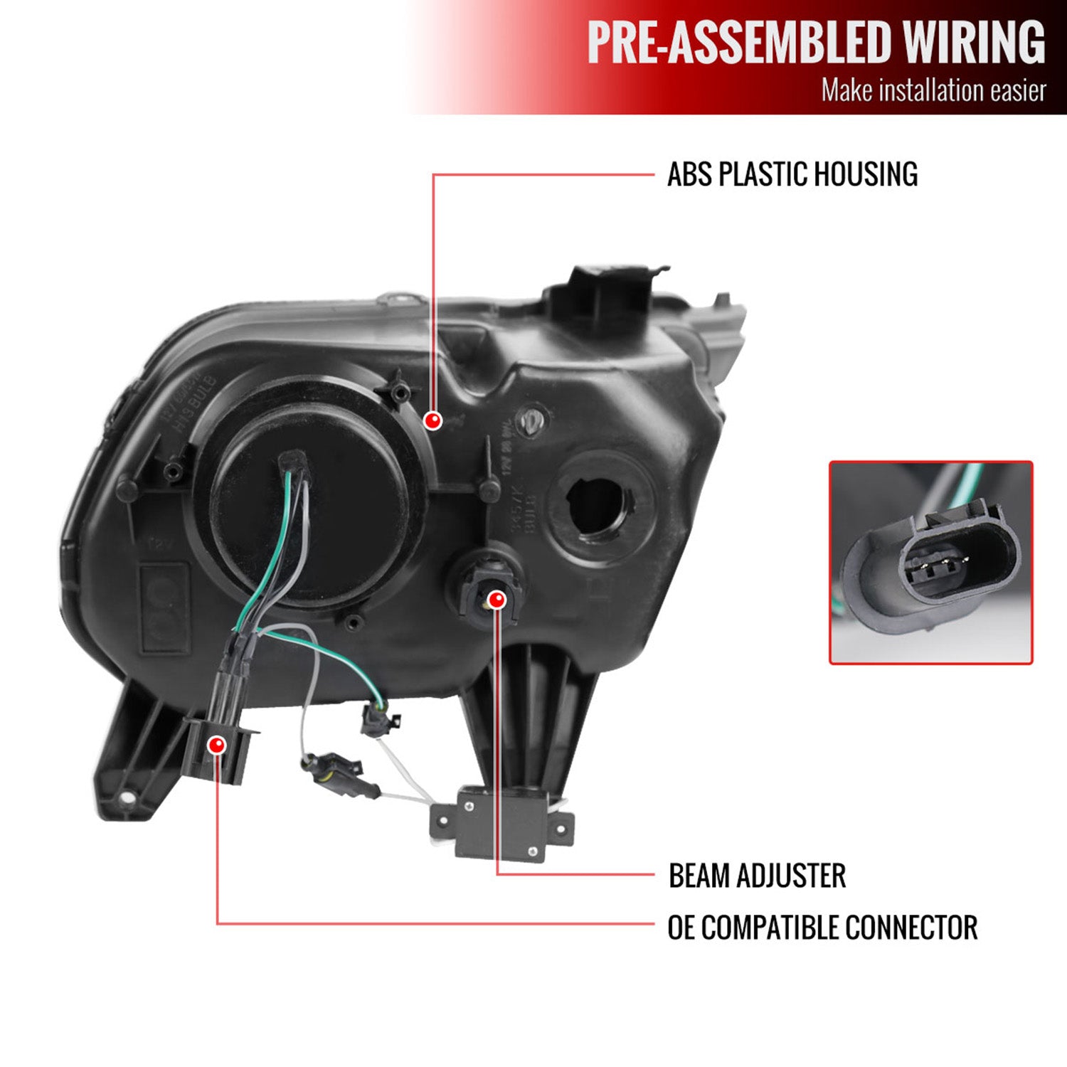 2010-2014 Ford Mustang Retrofit Style Projector Headlights Matte Black/Clear