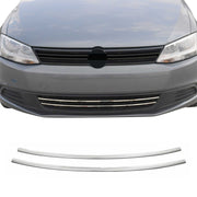 2011-2014 VW Jetta A6 Front Bumper Trim Molding Stainless Steel Silver 2 Pcs