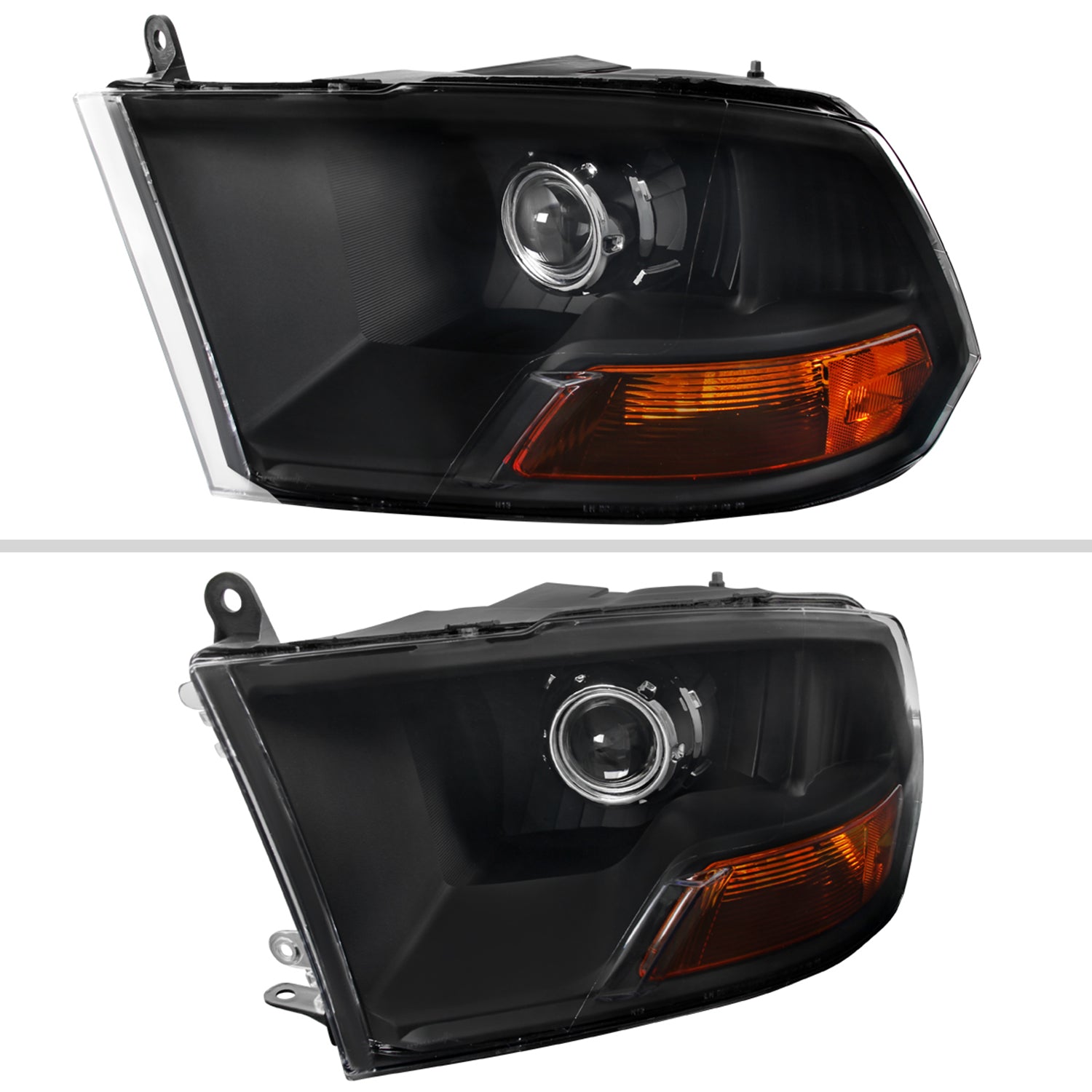 2009-2018 Dodge RAM 1500 / RAM 2500 3500 Retro Headlights Black Housing
