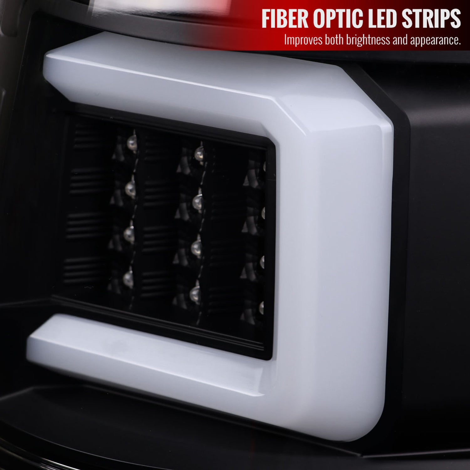 2009-2014 Ford F-150 LED Tail Lights with LED Bar Matte Black/Clear Lens