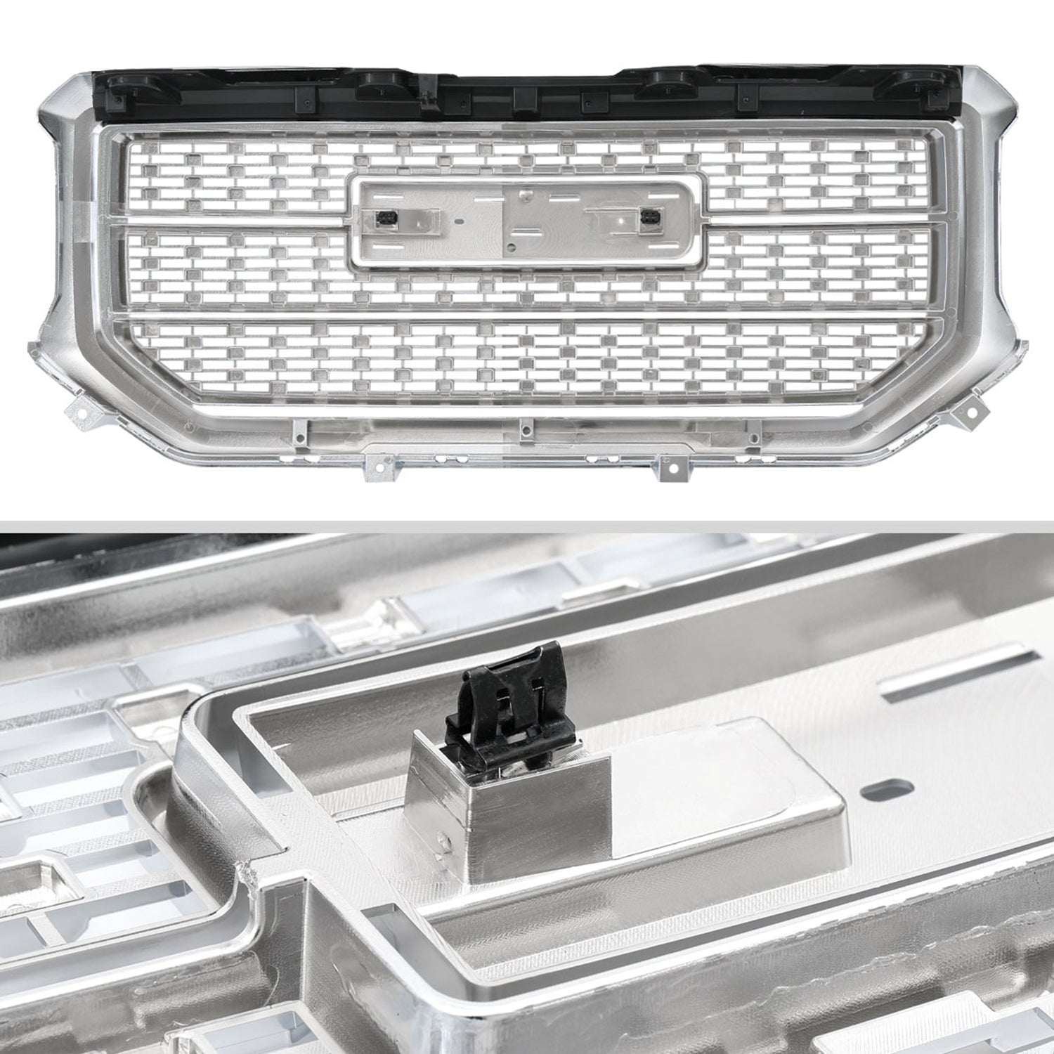 2016-2018 GMC Sierra 1500 Chrome Mesh Denali Style Hood Replacement Grille