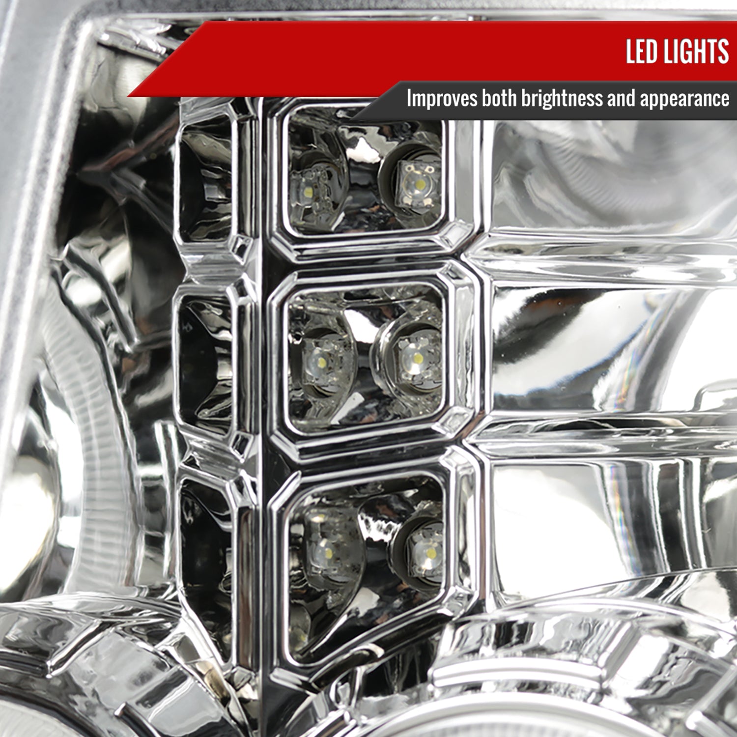 2009-2014 Ford F-150 Dual Halo Projector Headlights Chrome/Clear Lens