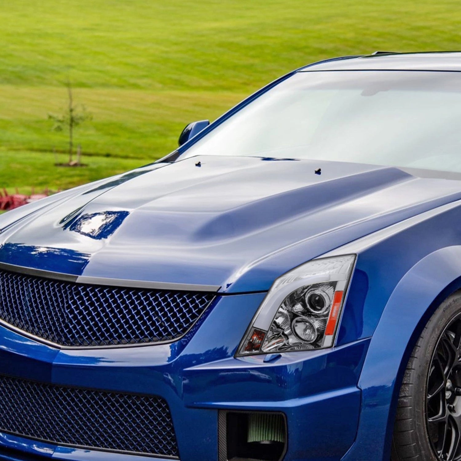 2008-2014 Cadillac CTS Sequential LED Bar Projector Headlights Chrome