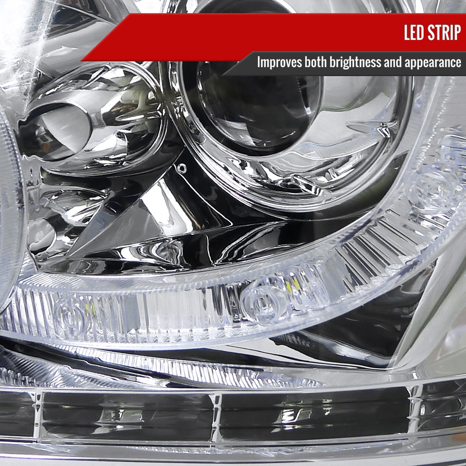 2004-2008 Ford F-150/ Lincoln Mark LT Halo Headlights LED Light& Signal Chrome