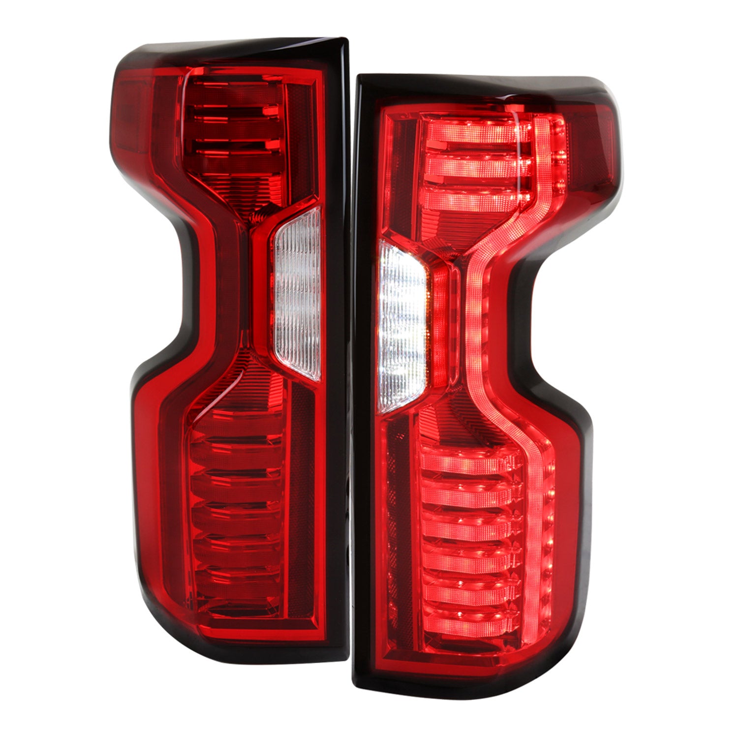 2019-2023 Chevy Silverado 1500 /2500HD/3500HD LED Tail Lights Chrome/Red