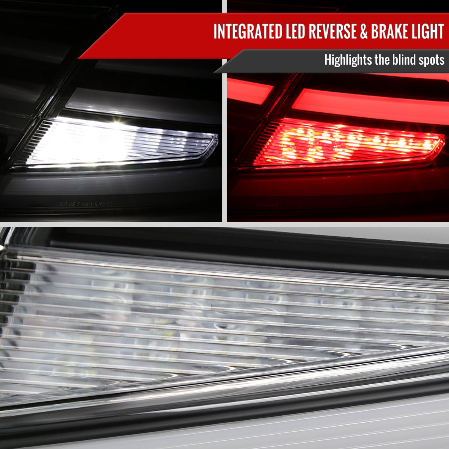 2018-2022 Honda Accord Sedan LED Signal Tail Lights Matt Black/Clear