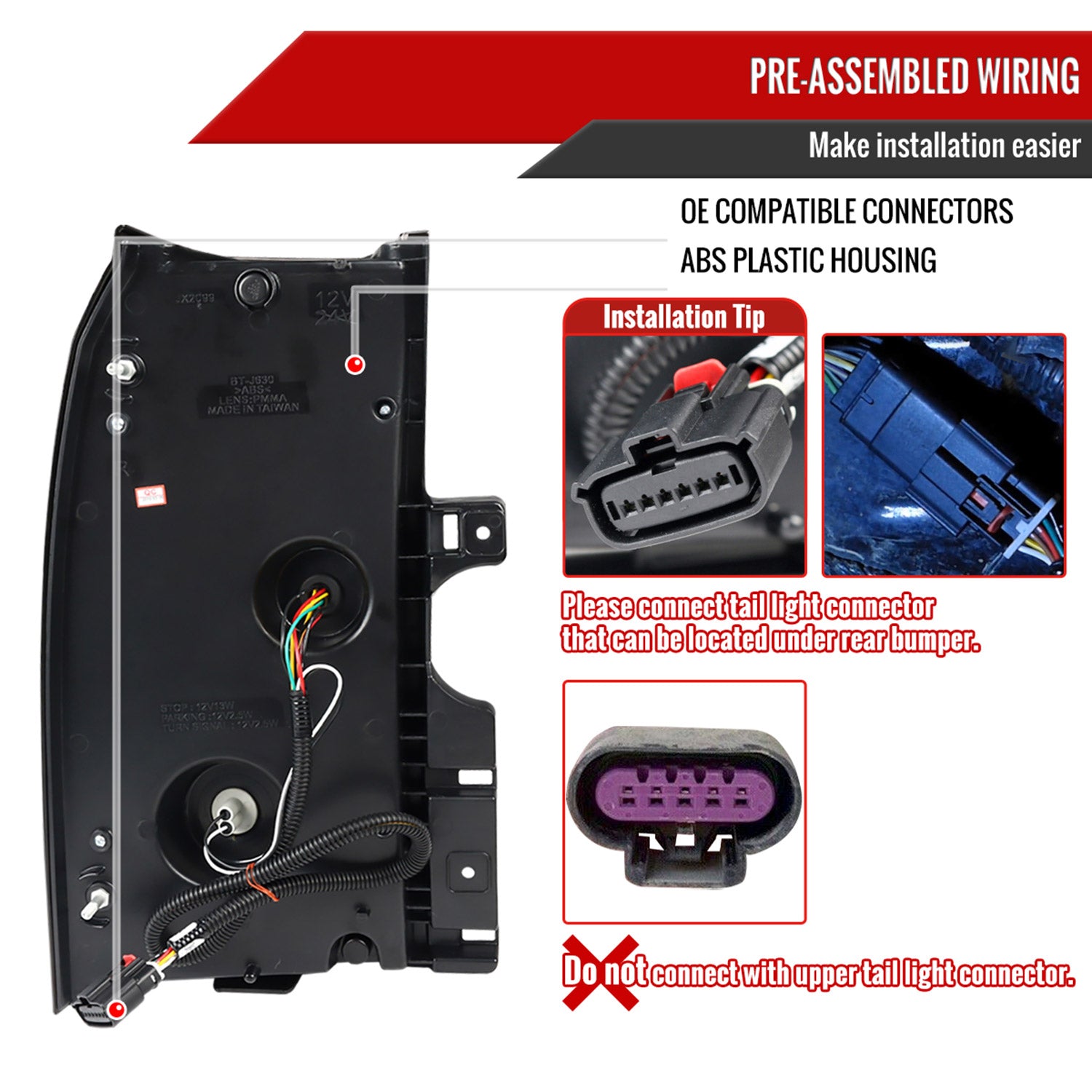 2015-2020 GMC Yukon/Yukon XL Denali SLE/SLT LED Tail Lights Chrome/Red Smoke