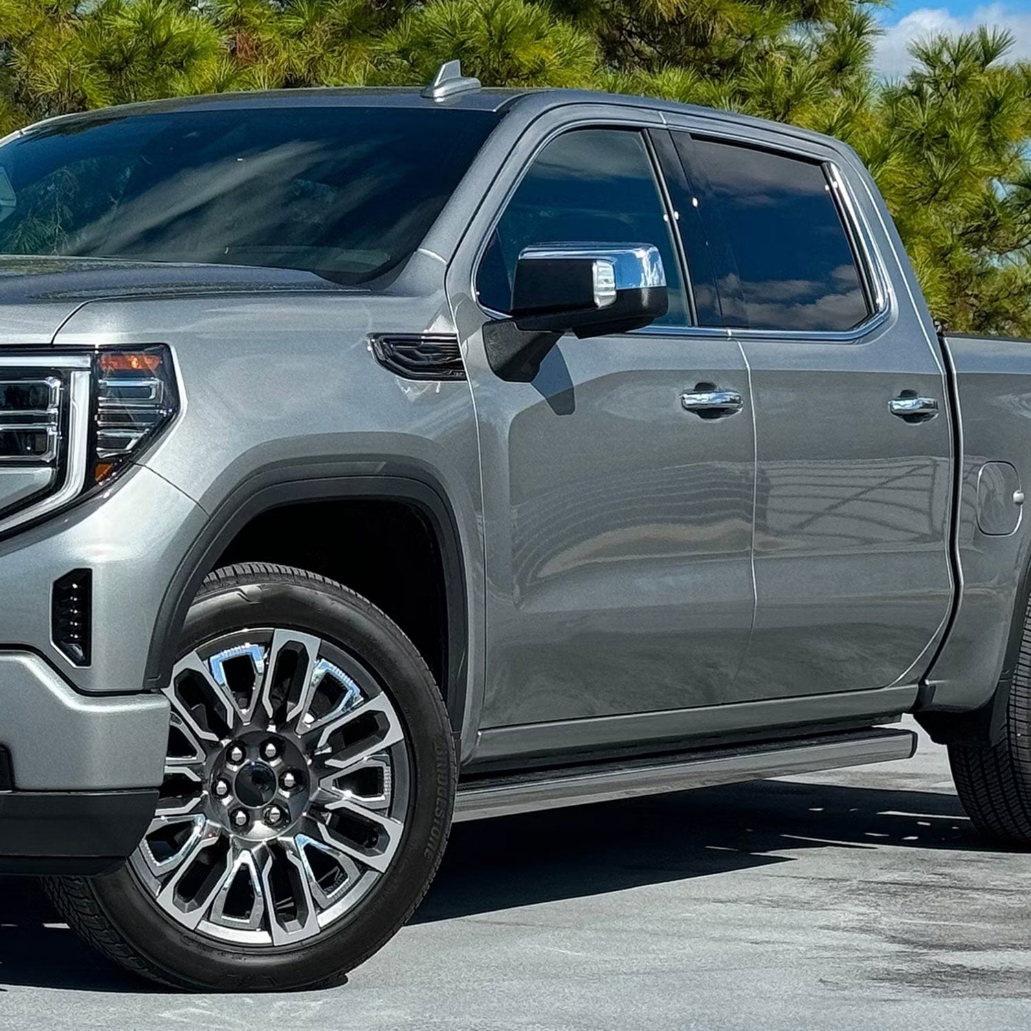 2019-2024 GMC Sierra 1500 Chrome Manual Fold & Heated Side Mirror Driver Side