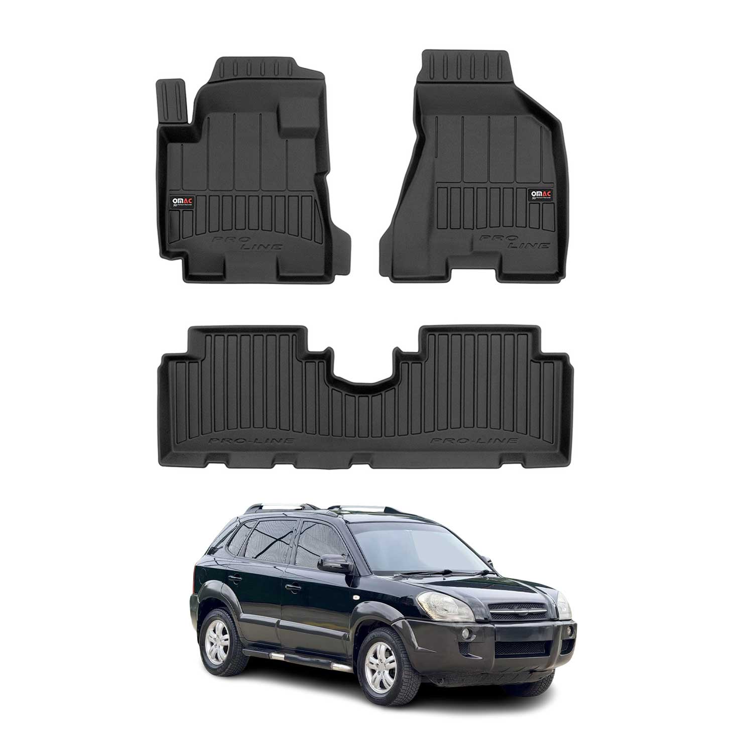 2005-2009 Hyundai Tucson Premium Floor Mats Liners Full Set All Weather Heavy Duty