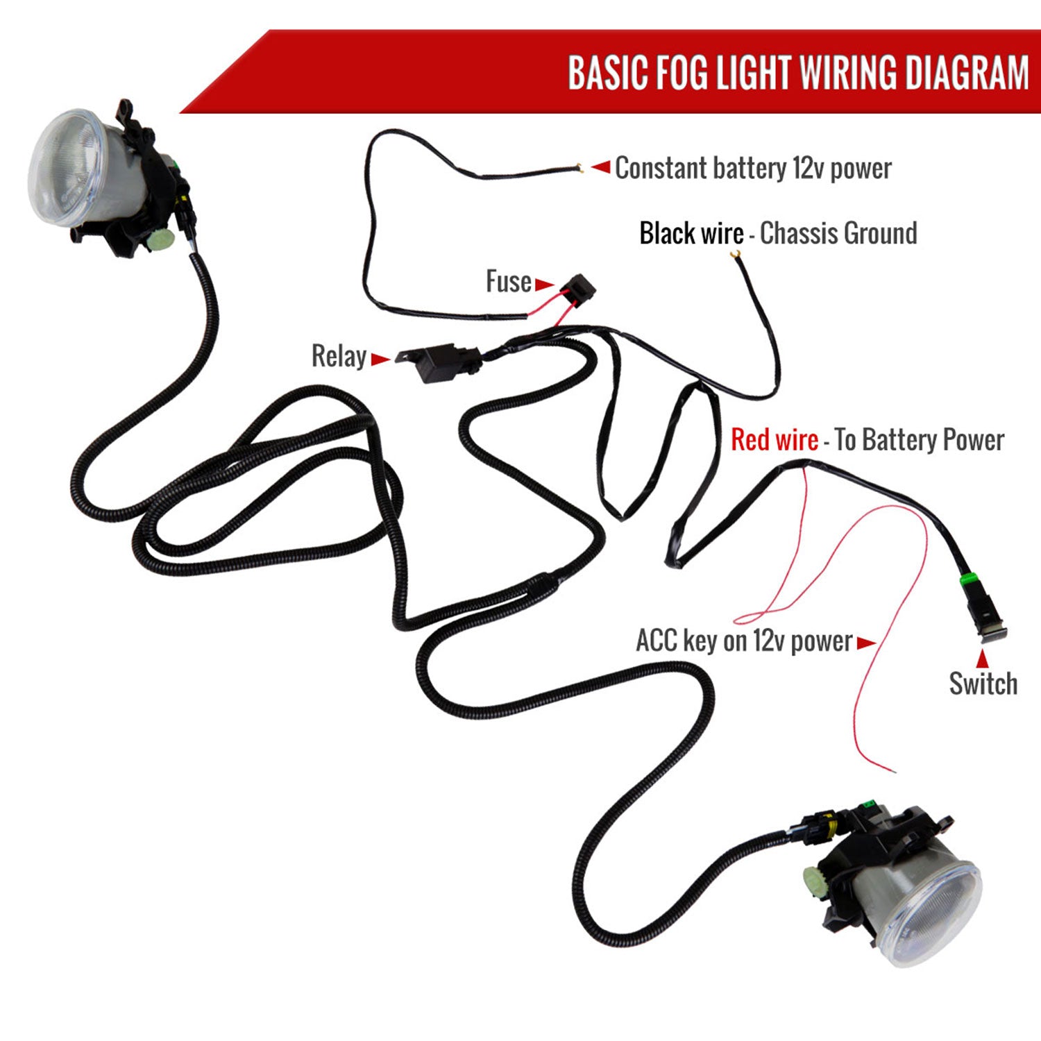 2018-2020 Toyota Camry SE/XSE 12V/19W H16 Fog Lights Kit Chrome/Clear Lens