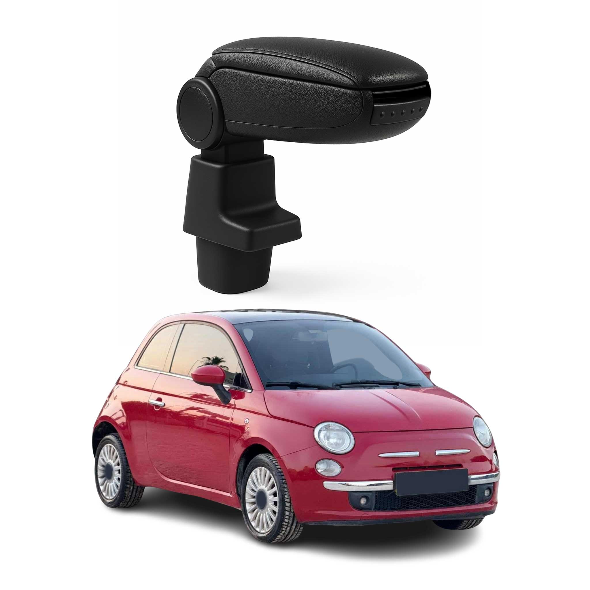 2007-2015 Fiat 500 500C European Models Black Center Console Armrest