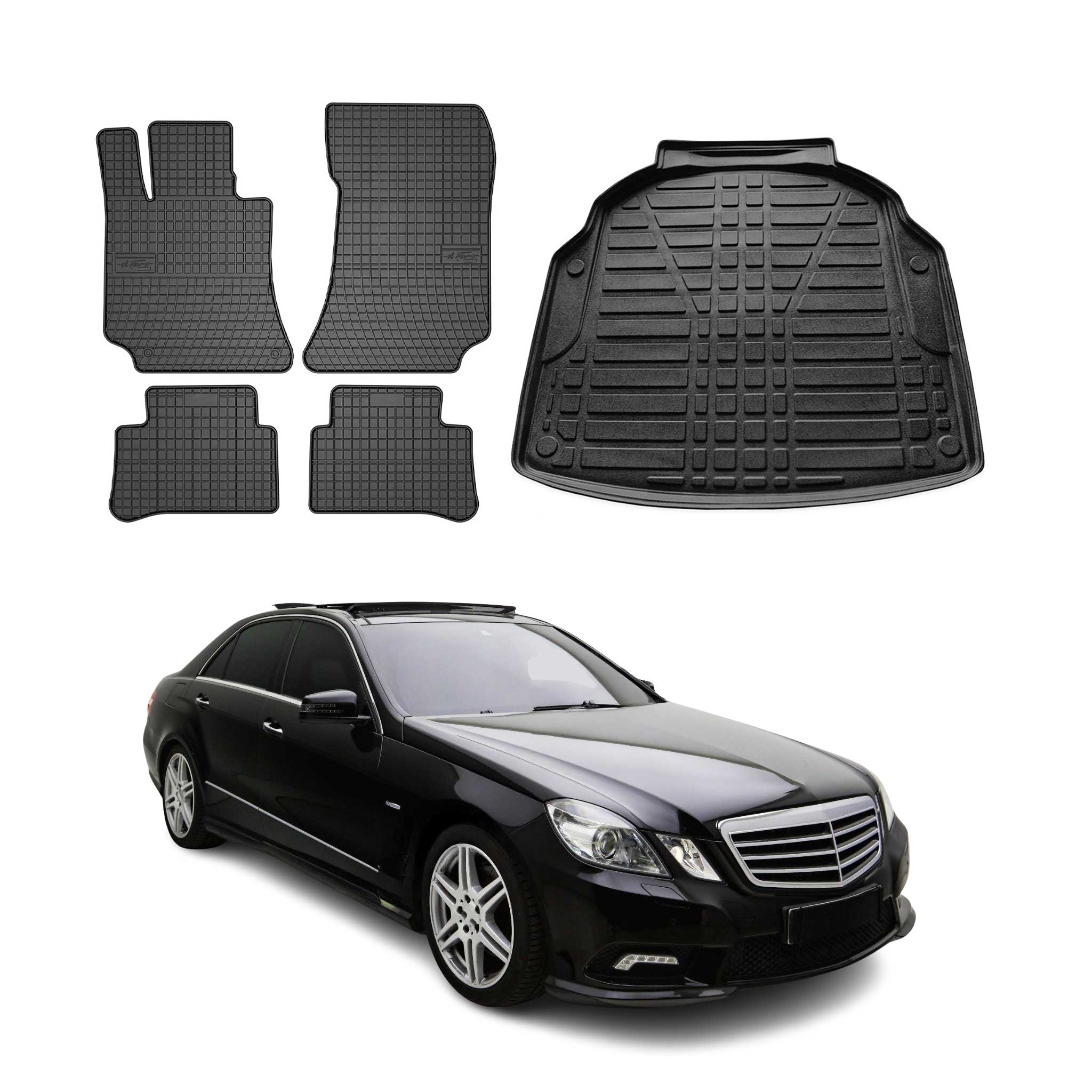 2010-2016 Mercedes E Class W212 Sedan Floor Mats & Cargo Liner Full Set All Weather