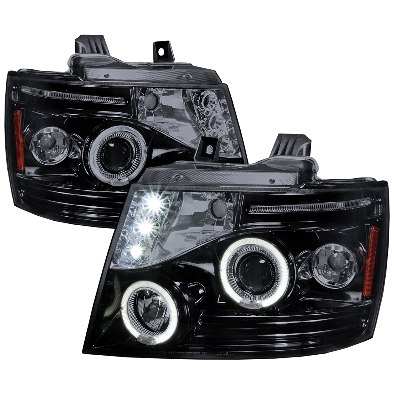 2007-2013 Chevy Avalanche/ 07-2014 Tahoe Suburban Dual Halo Headlights Smoke