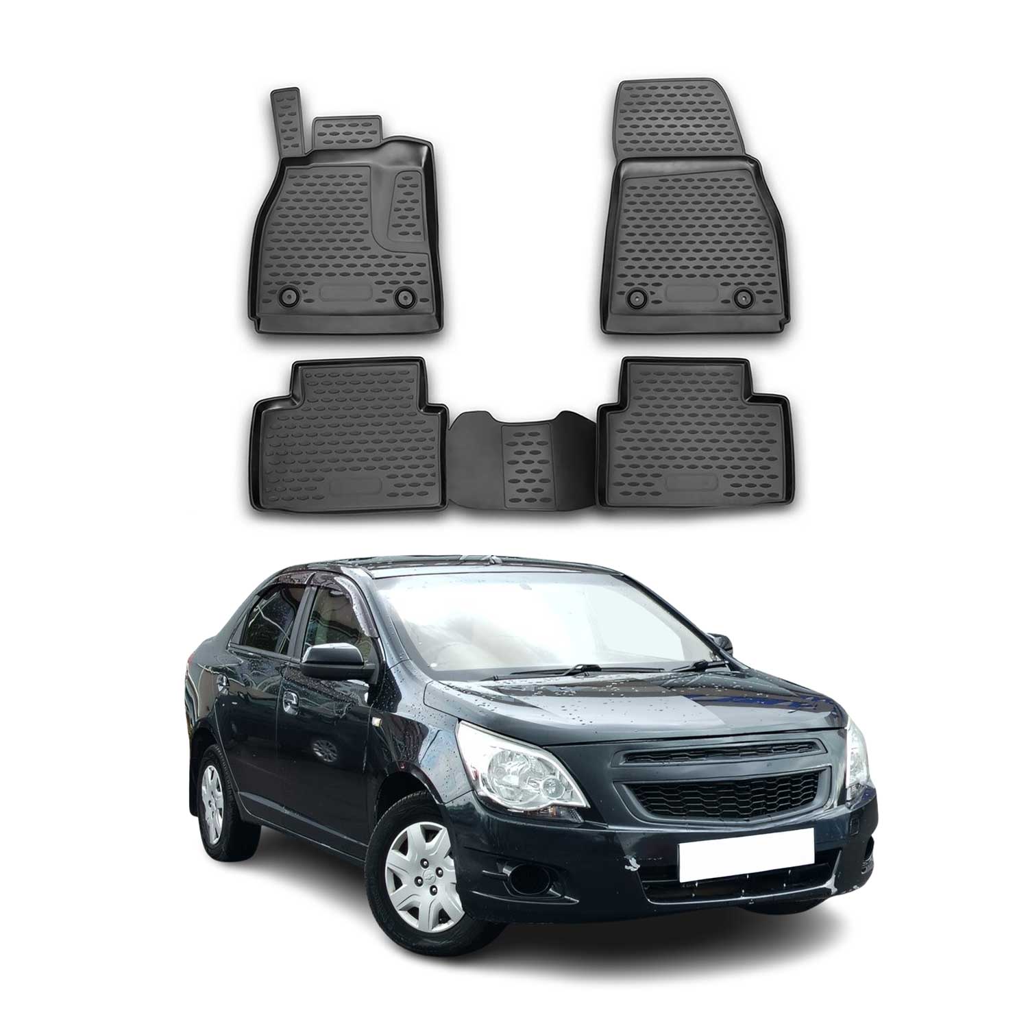 2013-2015 Chevrolet Malibu Floor Mats Liners Full Set All Weather Black