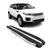 2012-2019 Land Rover Range Rover Evoque Running Boards Side Steps Silver & Black