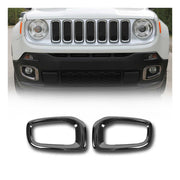 2015-2018 Jeep Renegade Fog Light Lamp Bezel Cover Steel Dark 2 Pcs