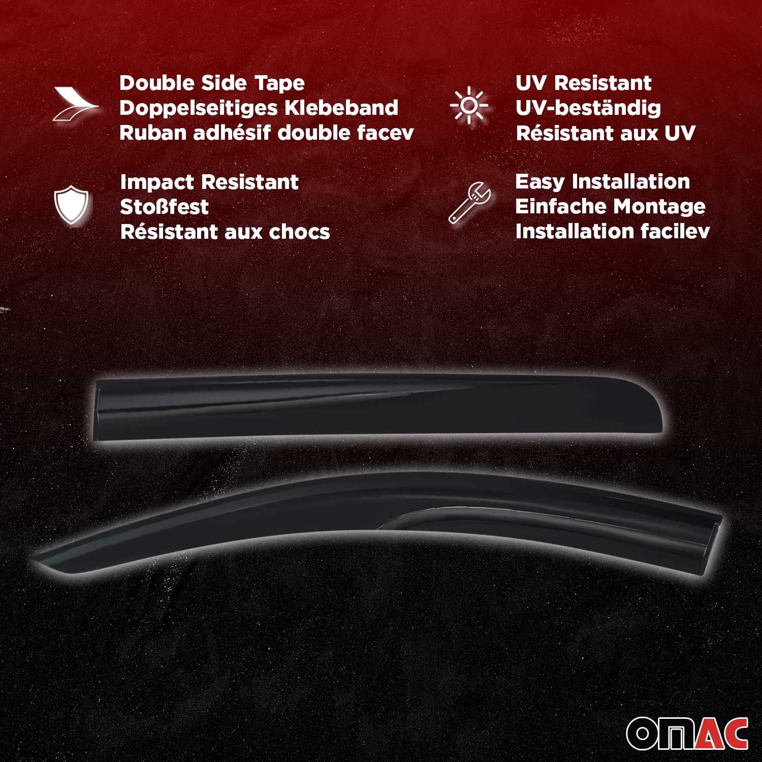 Window Visor Vent Rain Guard Deflector for VW Eurovan 1993-2003 Acrylic 2 Pcs