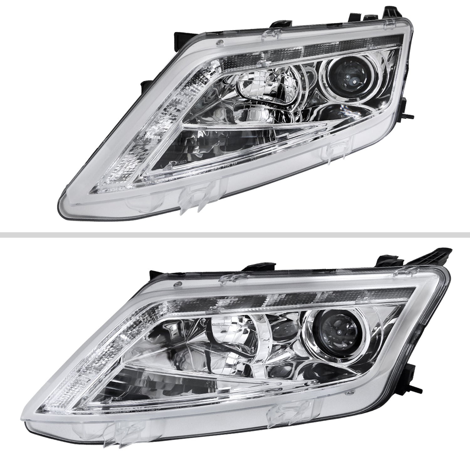 2010-2012 Ford Fusion Projector Headlights w/ LED Light Strip Chrome/Clear